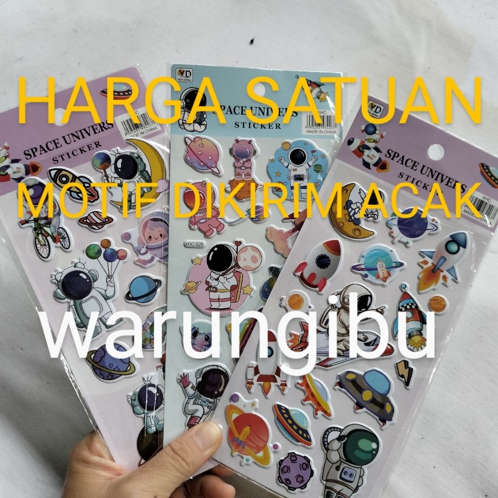 

Sticker Timbul Gambar Tempel Stiker Mainan Anak Motif Astronot