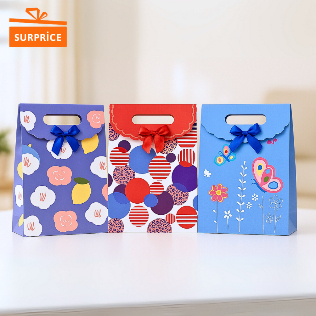 

Surprice [Komplit] Paper Bag Jepret Medium Ukuran 19x26.5x9cm Tebal / Paper Bag Kado