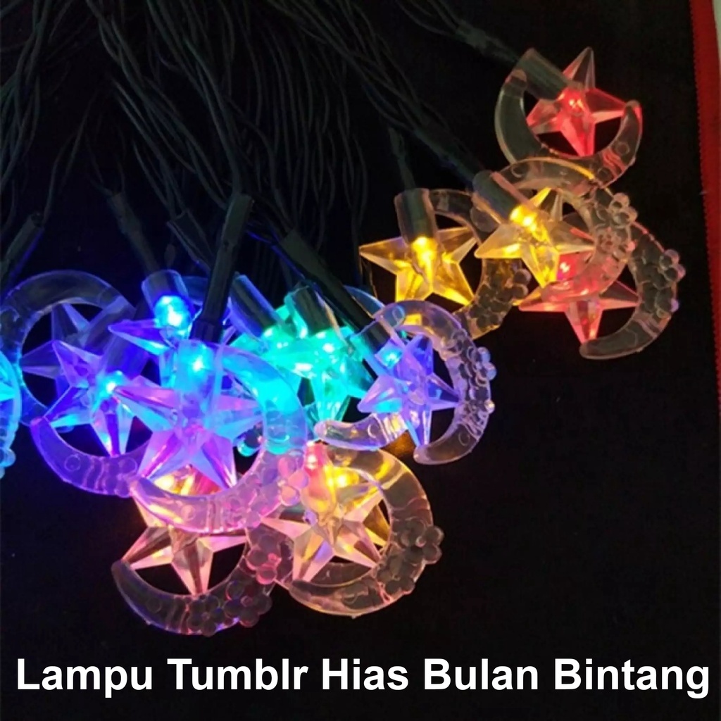 LAMPU HIAS BULAN BINTANG LAMPU NATAL BULAN BINTANG TUMBLR