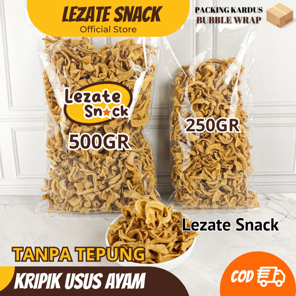 

Kripik Usus Ayam 500GR Premium Tanpa Tepung Kiloan Murah Enak Gurih Renyah / Keripik Usus Ayam Original Bumbu Kripsus Daun Jeruk LEZATE SNACK