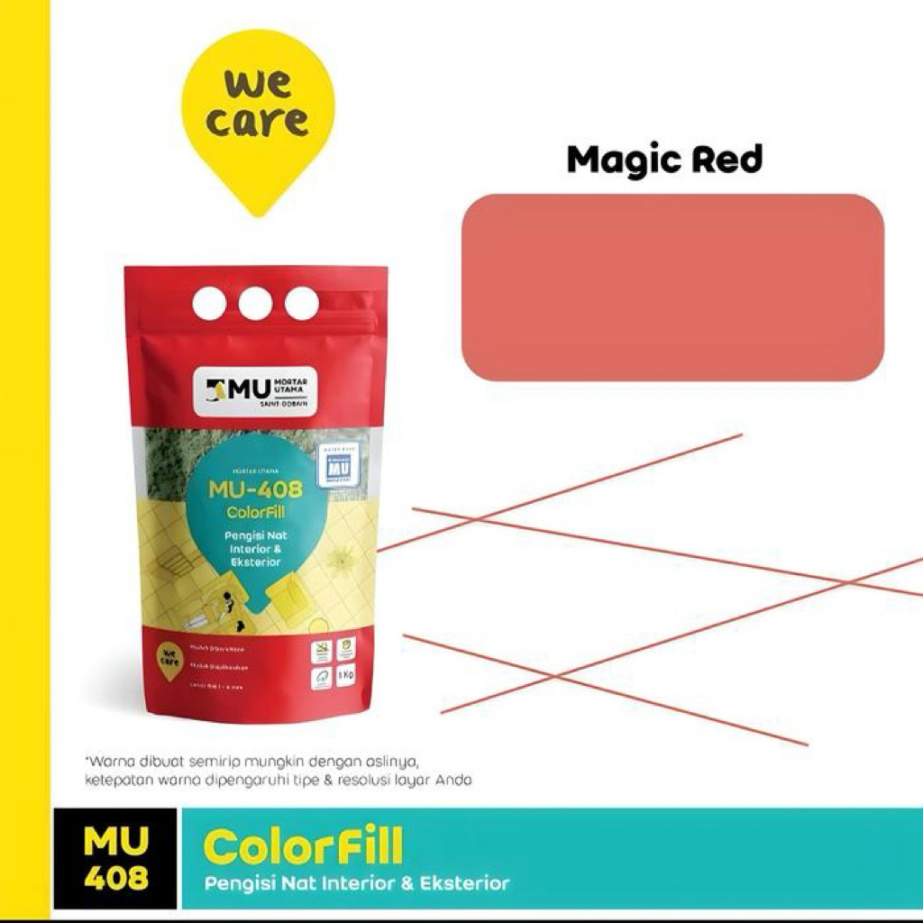 Semen Warna Pengisi Nat Keramik MU 408 Colorfill Warna Merah Bata