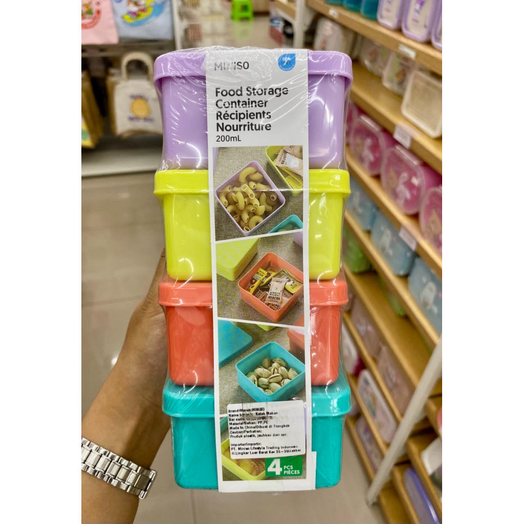 Miniso Colorful Food Storage Container/Kotak Makan Berwarna