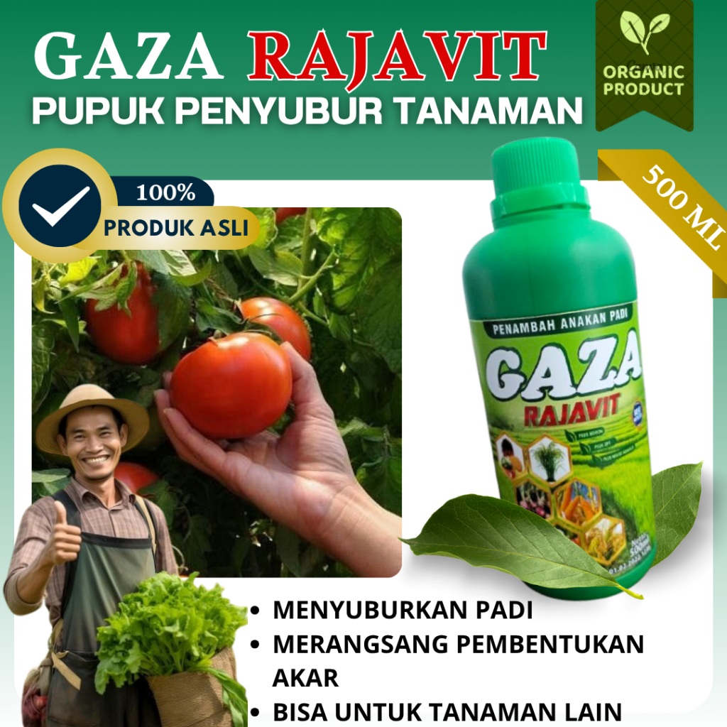 Gaza Rajavit – Pupuk Cair Tomat 500ml – Percepat Pertumbuhan Vegetatif, Batang Kokoh & Buah Lebih Ba