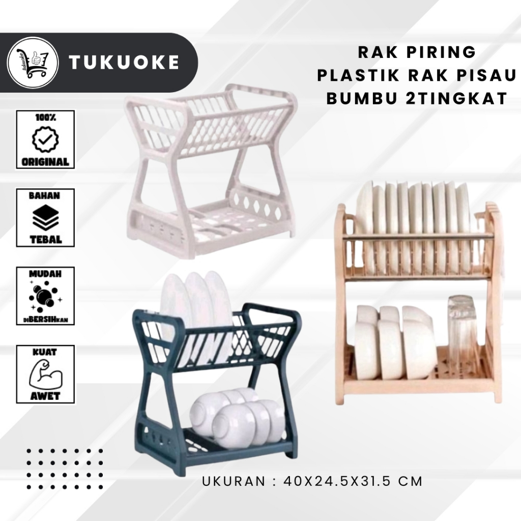 RAK PIRING PLASTIK RAK PISAU BUMBU 2TINGKAT/ Rak Bumbu / Tempat Bumbu Rak Pisau Storage Rack Rak Dap
