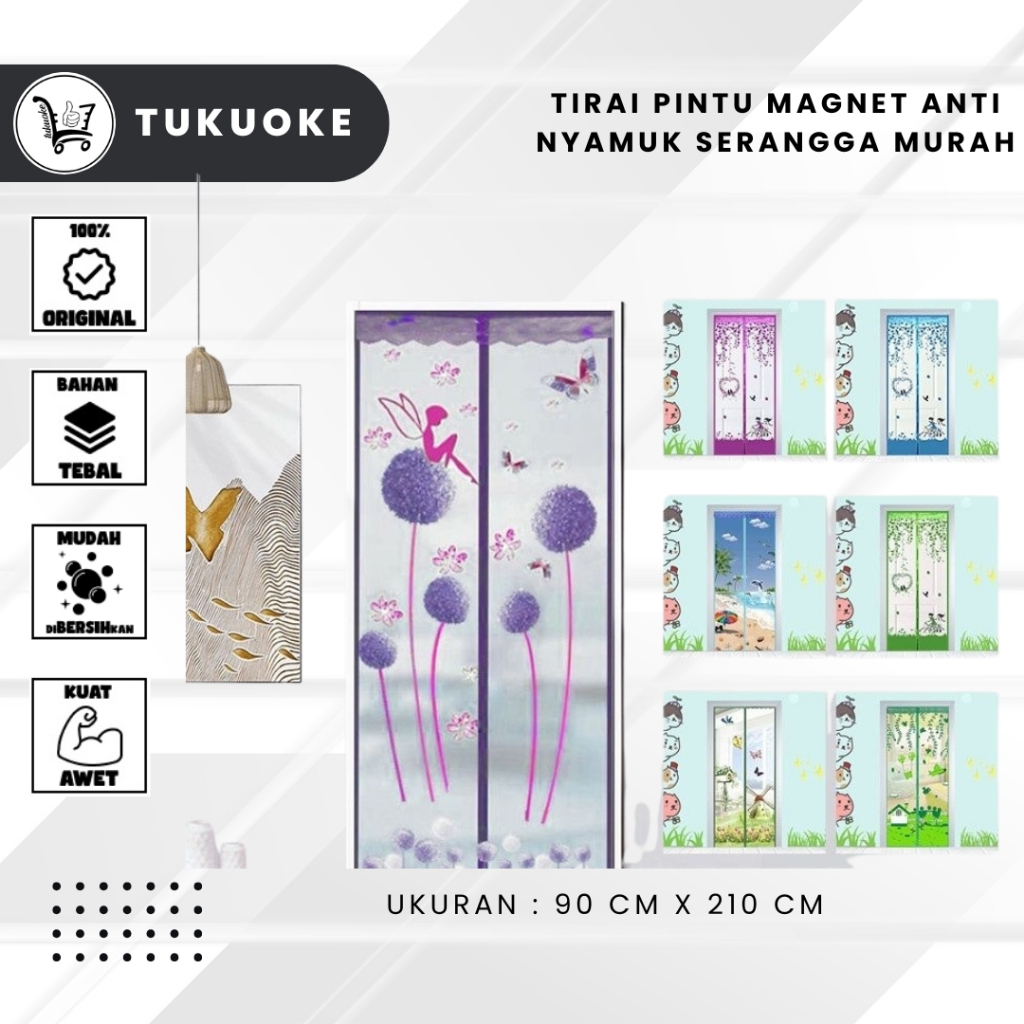 Tirai Pintu Magnet Anti Nyamuk Serangga Murah/ hordeng anti nyamuk gorden pintu