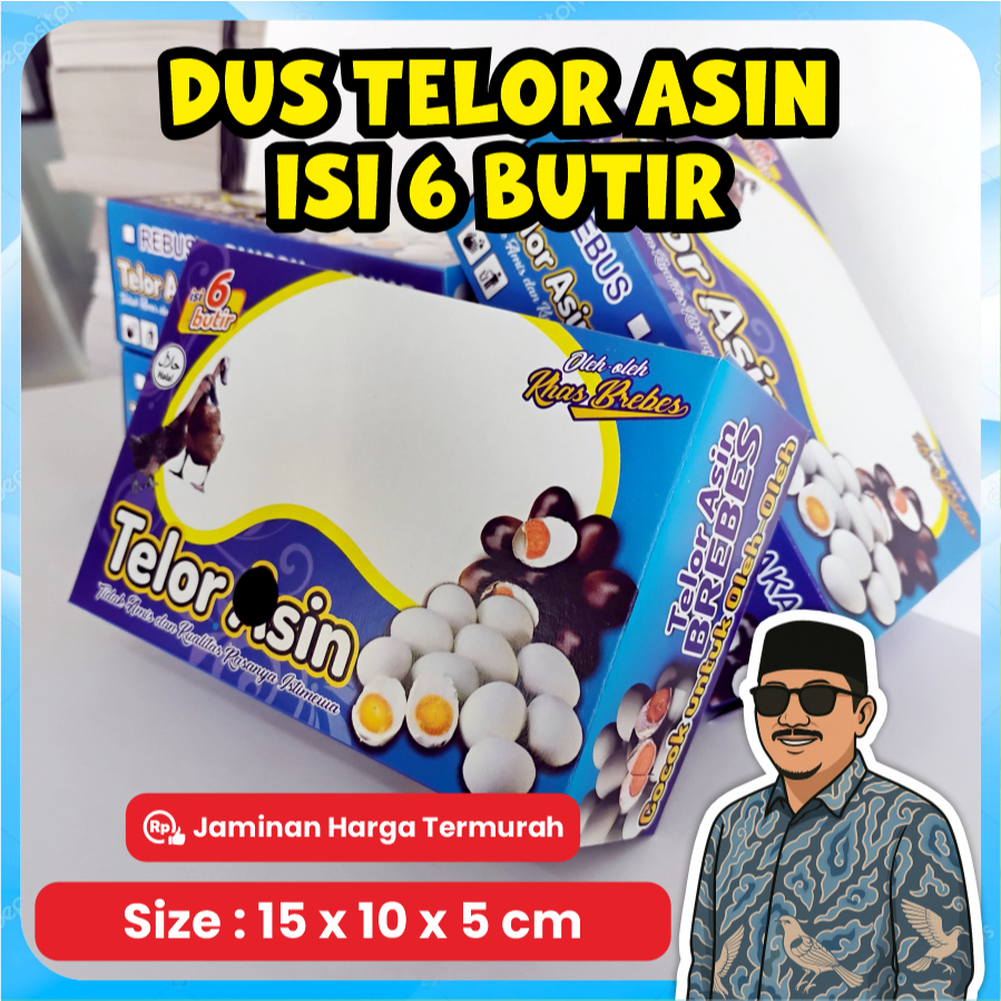 

Dus Telor Asin Khas Brebes Kosong bisa muat 6 butir isi 100 lembar