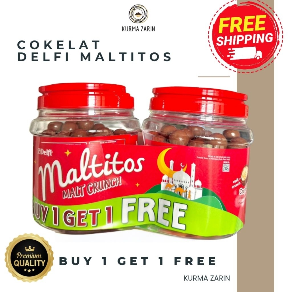 

Cokelat Malt Crunch Delfi Maltitos BUY 1 GET 1 FREE Original Premium Sameday Instan COD