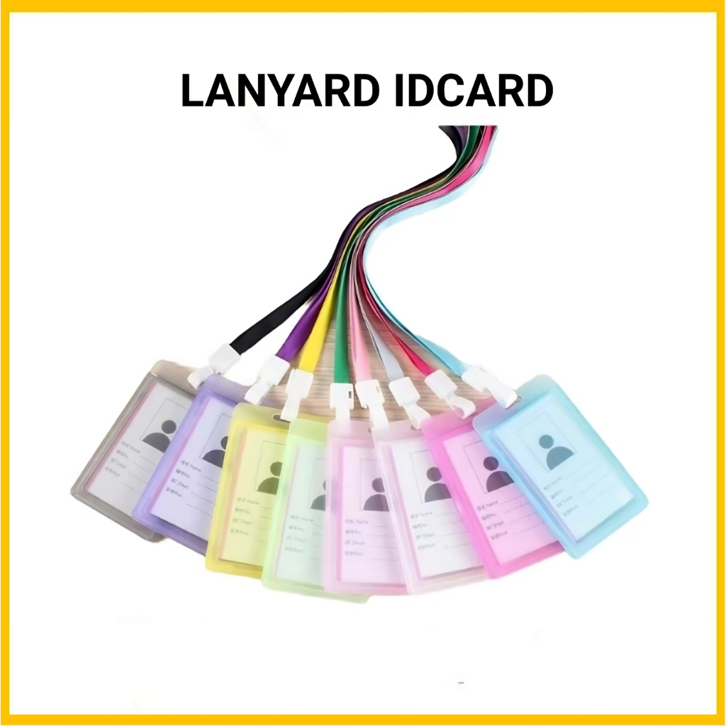 

NAME TAG ID CARD TRANSPARAN / GANTUNGAN KARTU NAMA PLASTIK VERTICAL LANYARD POTRAIT POLOS