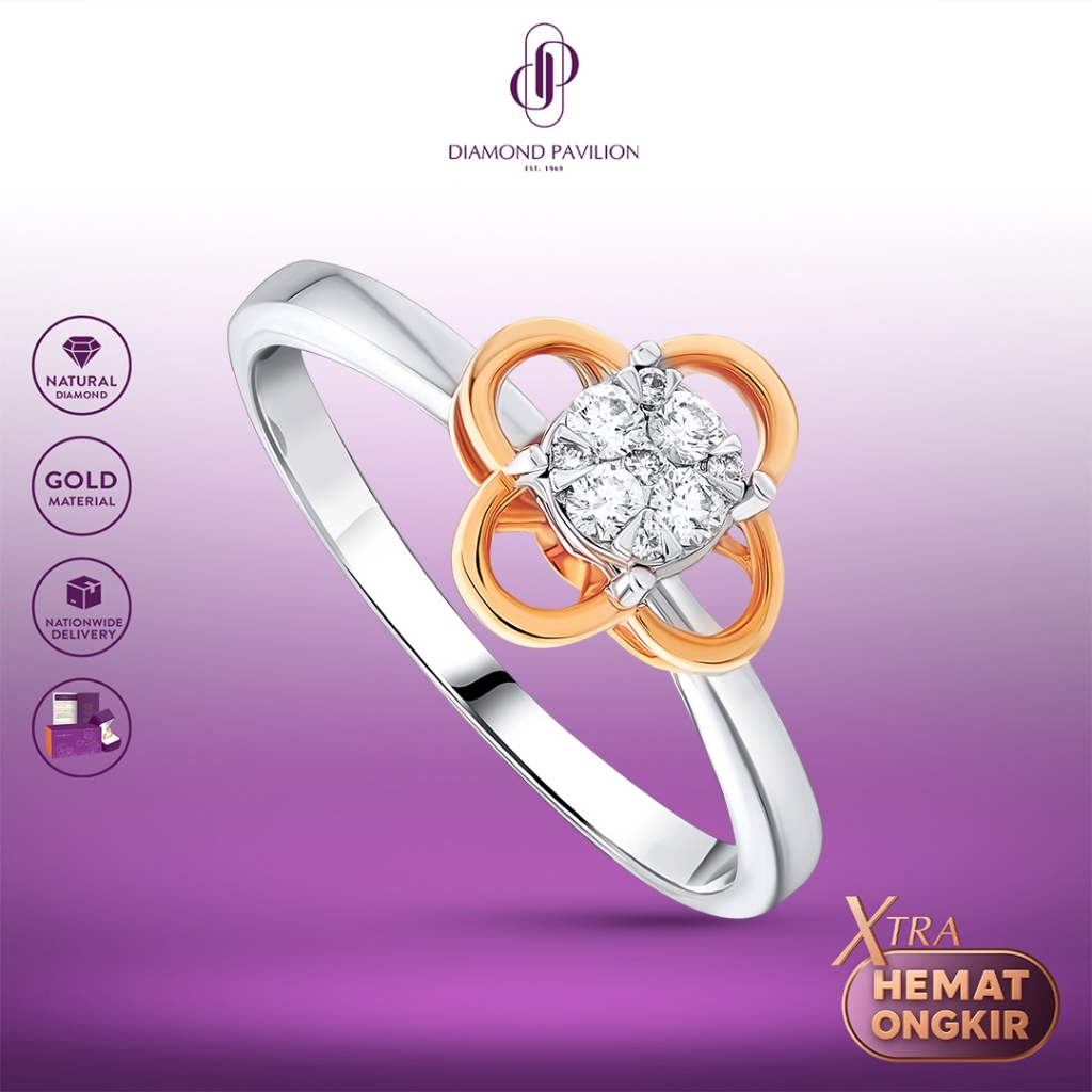 Diamond Pavilion Cincin Emas Batu Berlian Akasia Ring
