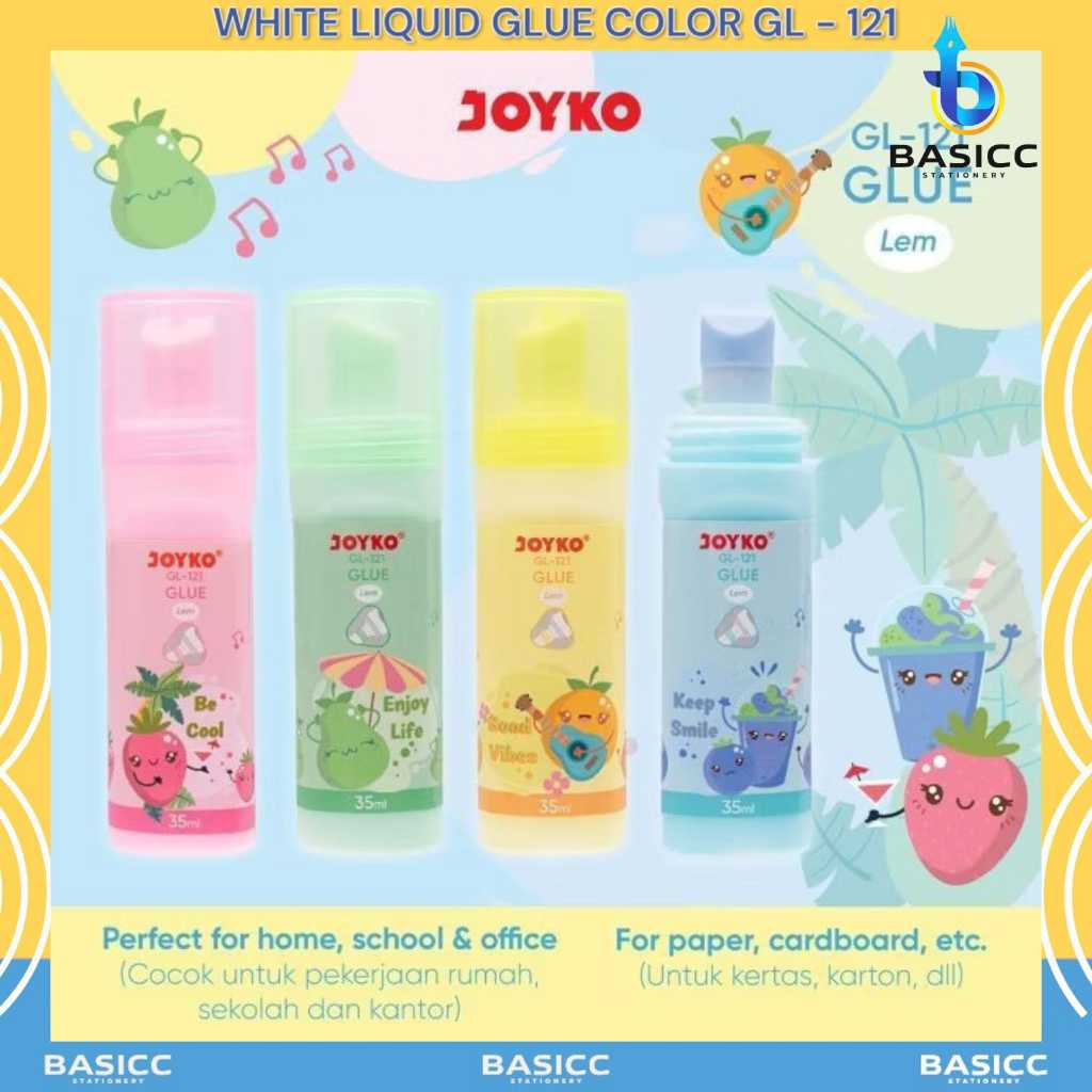 

Joyko White Liquid Glue Color Lem Putih Kertas Cair Warna 35ml GL-121