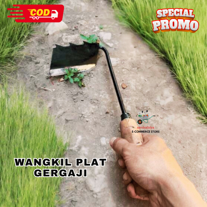 Wangkil Bahan Plat Gergaji Model Miring | Cangkul Mini Model Samping Alat Dangir Rumput