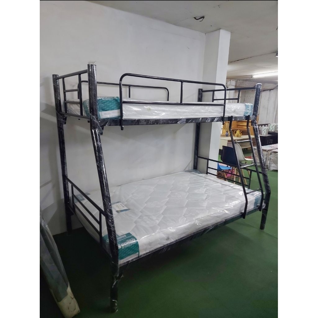 SET Ranjang Susun Besi Kombinasi Ukuran 120 dan 90 - Tempat Tidur Tingkat Besi - Kasur Springbed GUH