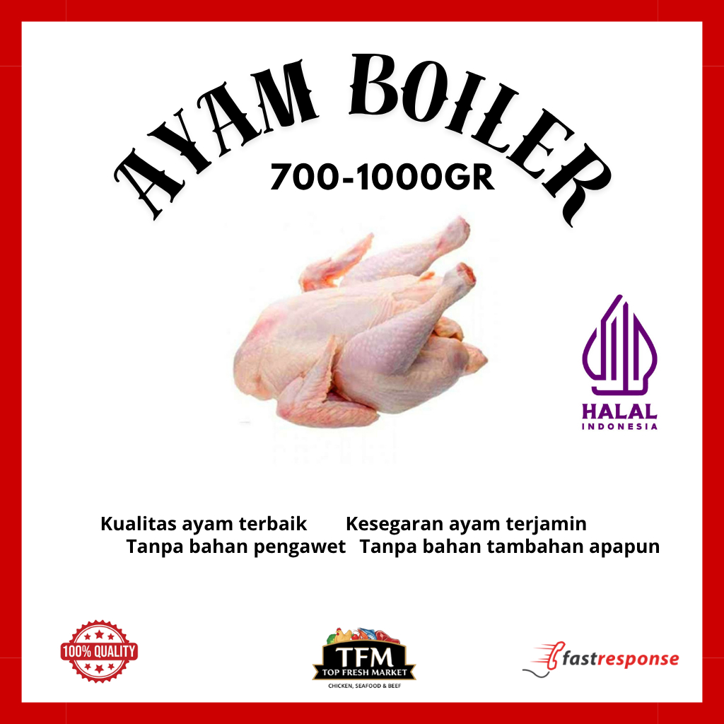 

[TFM] Ayam Boiler Karkas 700-1000gram Frozen / Ayam Utuh 0.7-1.0gr Termurah