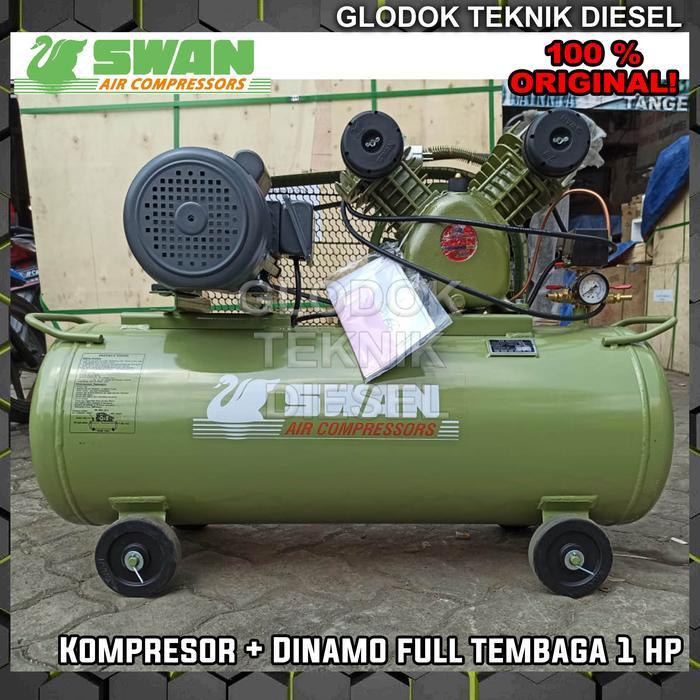 SWAN Air Compressor 1 HP + Dinamo Motor Listrik KOMPRESOR ANGIN 1 PK ORIGINAL S SERIES