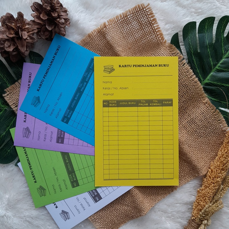 

ES88 50PCS KARTU PEMINJAMAN BUKU UK 10,5x16,5CM