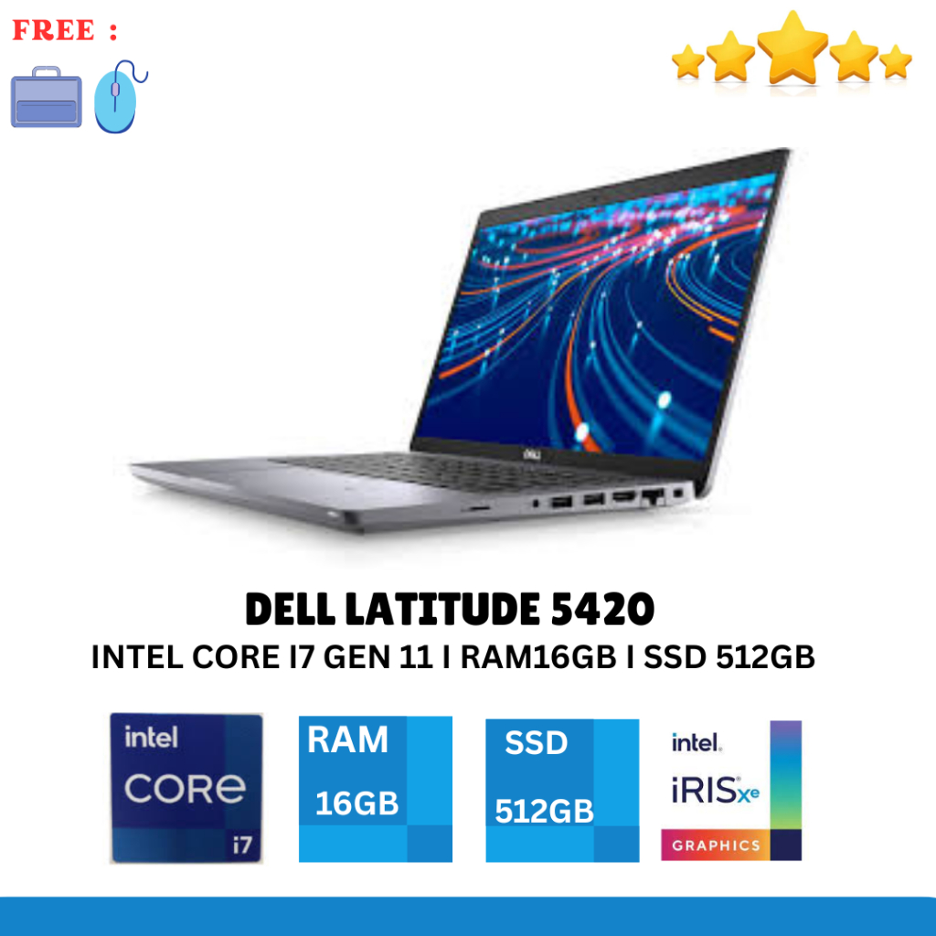 LAPTOP DELL LATITUDE 5420 CORE I5 GEN 11 & CORE I7 GEN 11 RAM 32GB SSD 1TB BERGARANSI