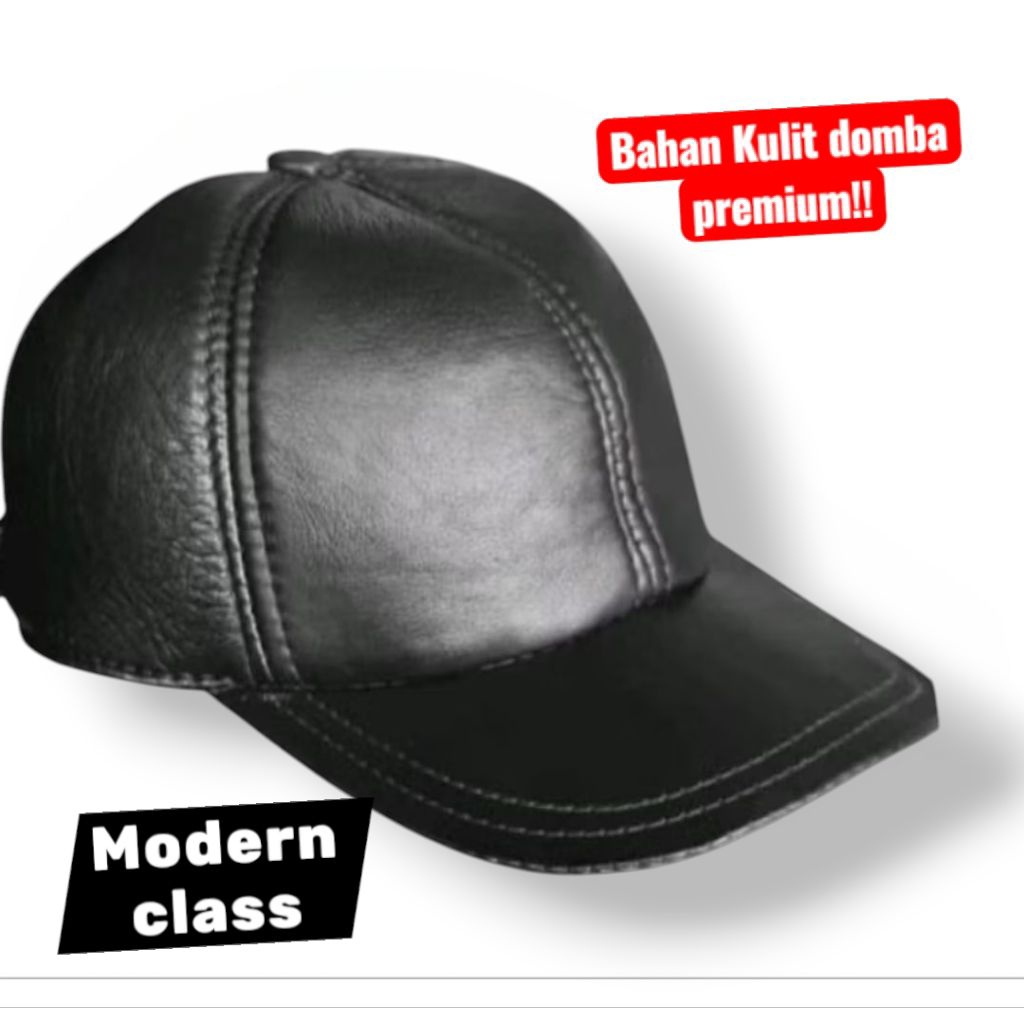 topi kulit domba asli topi pria 100% leathet original