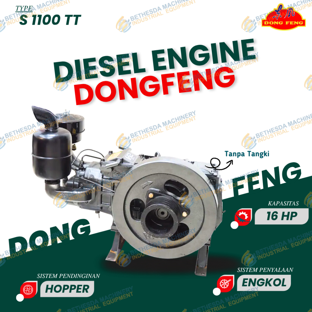Diesel Dongfeng S1100 TT / Tanpa Tangki 16 Pk Solar engine