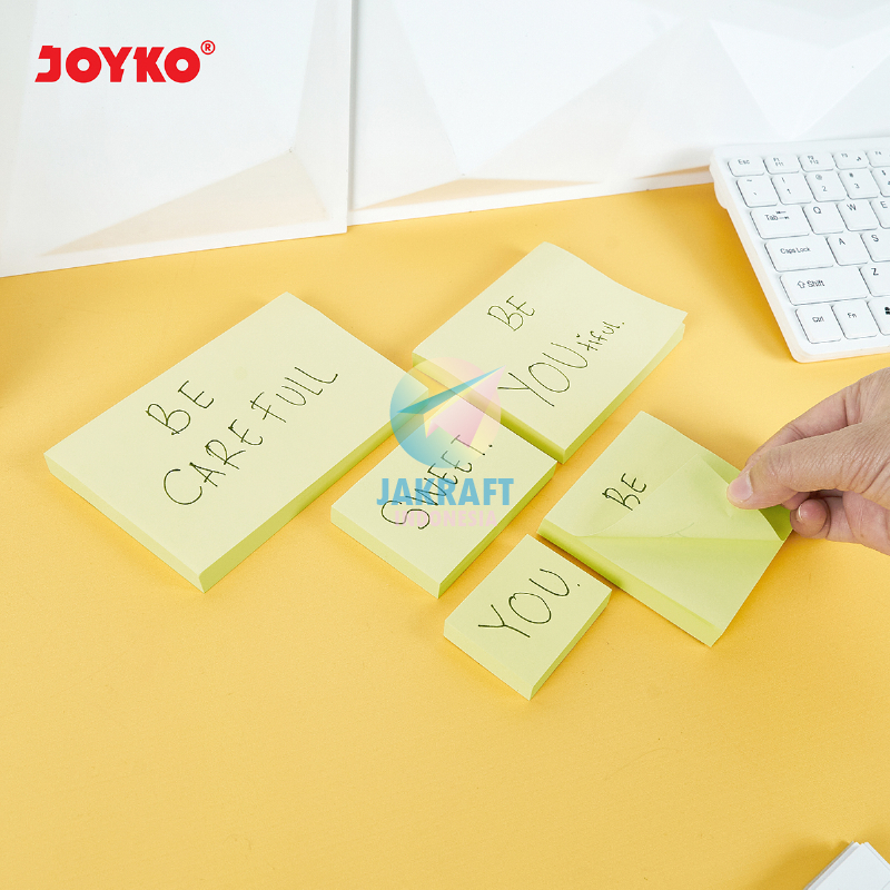

(100 Lembar) Set Kertas Memo Stick Tempel JOYKO MMS-653P / 654P / 655P / 656P / 657P Kuning Pastel Polos Plain Soft Yellow Color Sticky Note Pad