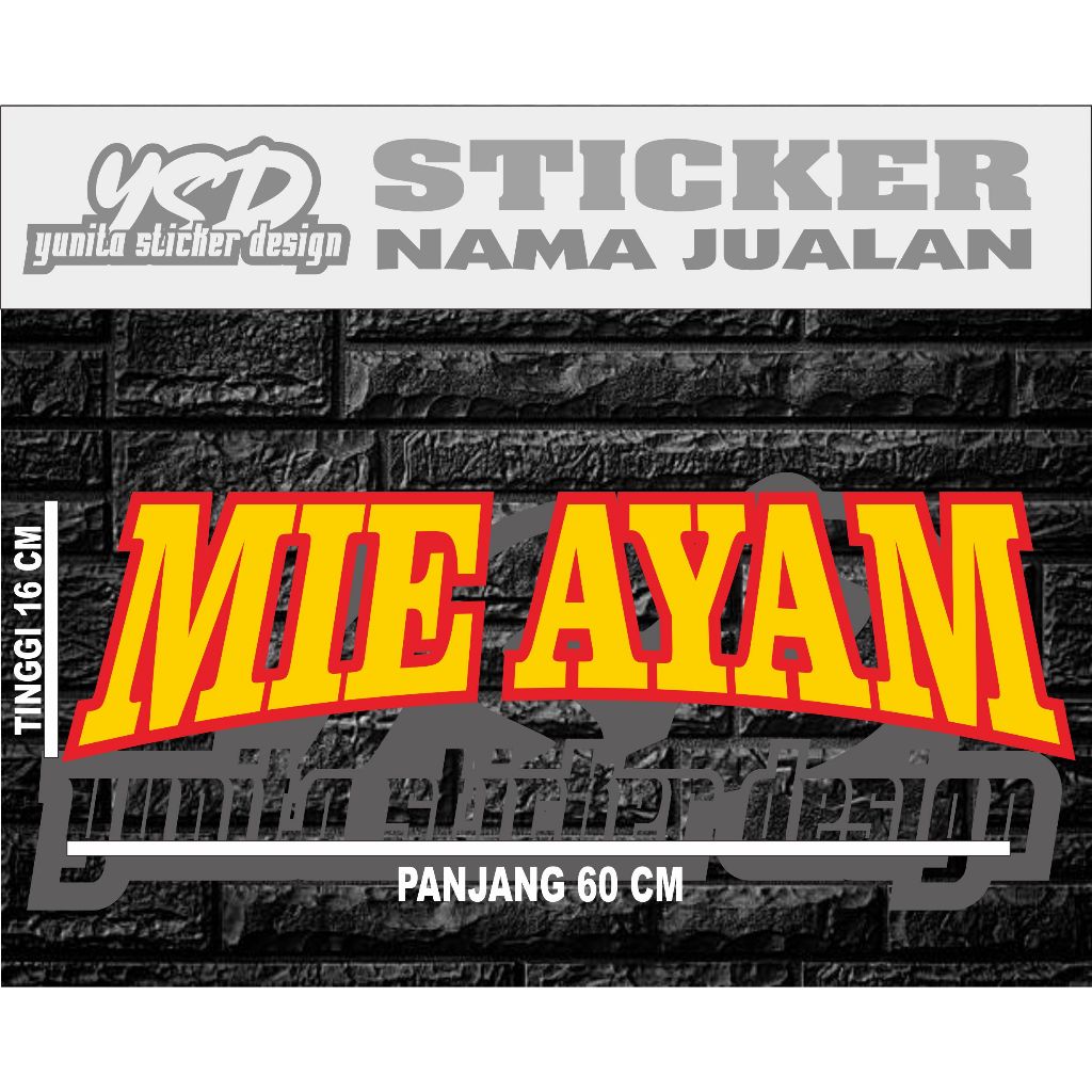 

STIKER TEMPELAN MIE AYAM MODEL LENGKUNG BERLAPIS WARNA DENGAN UKURAN 60X16 CM MUDAH DIPASANG