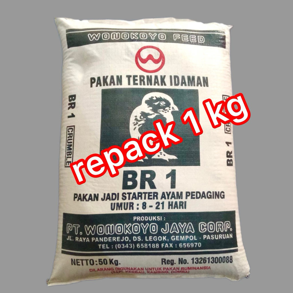 Pakan ayam broiler WONOKOYO br1kemasan 1 kg