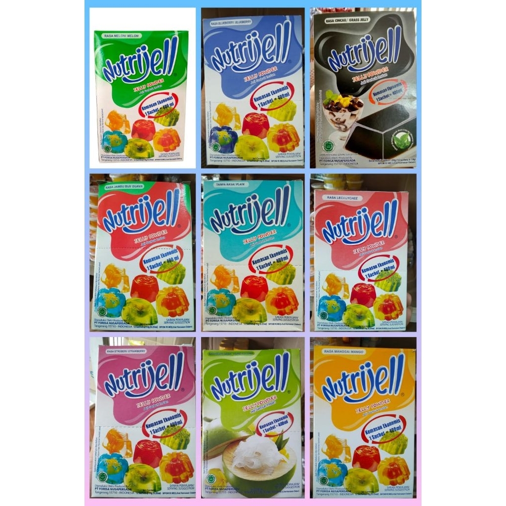 

NUTRIJELL ISI 12 PER PAK X 10 gram Jelly powder puding jeli Nutrijell serbuk instan