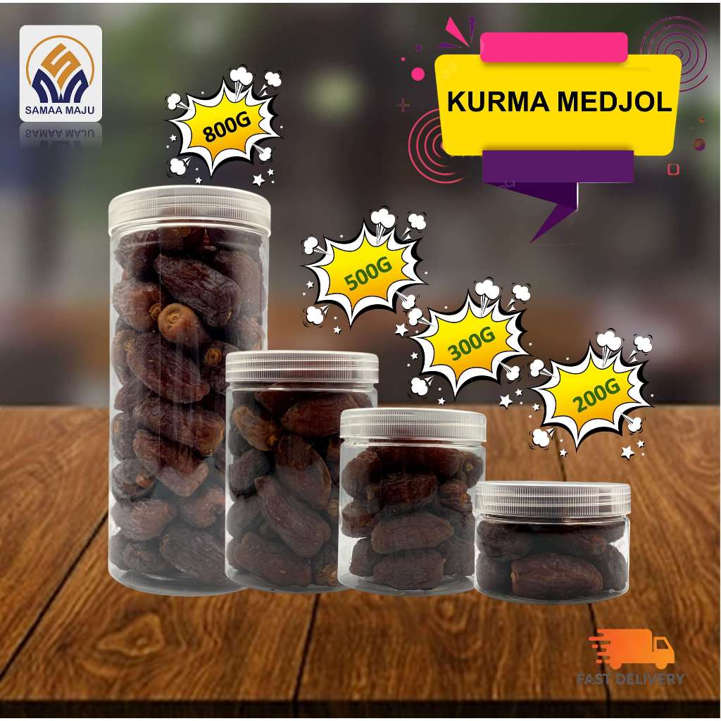 

Kurma Medjool Kemasan Dus ukuran 800g/500g/300g/200 Premium Besar Quality Dates Medjool kelas satu
