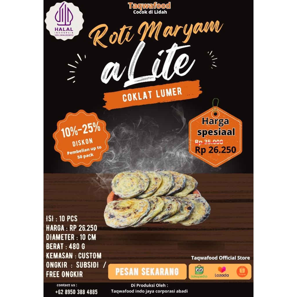 

roti maryam legie coklat isi 10 pcs