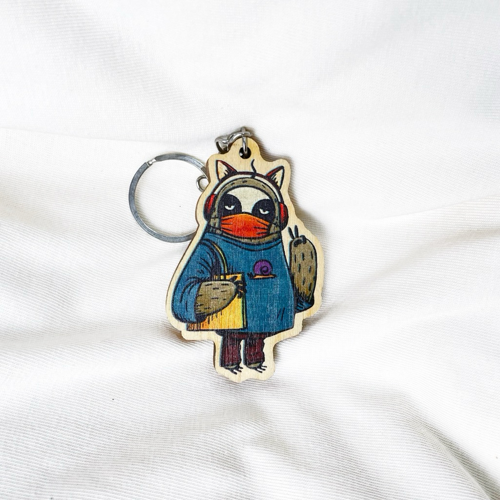 Wooden Keychain Selowth  –Wibu Masker