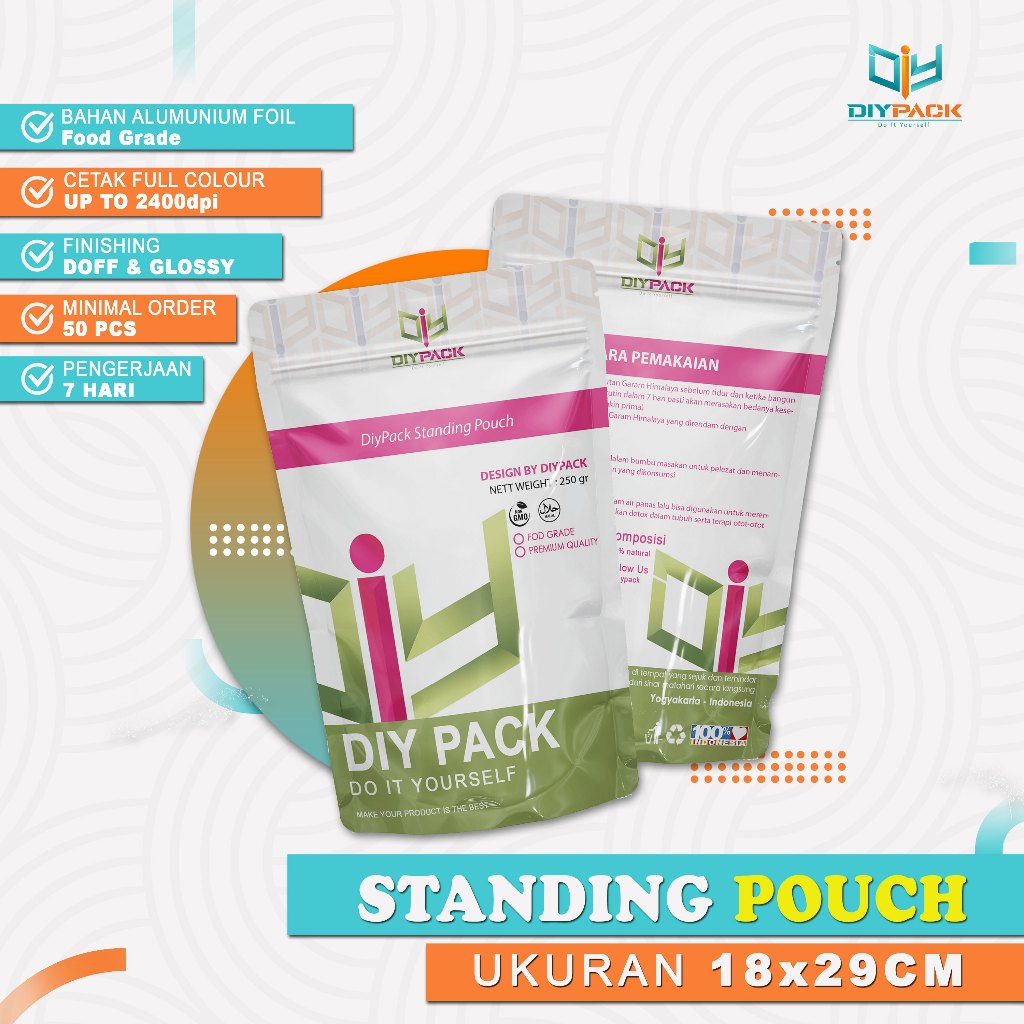 

Cetak Kemasan Standing Pouch Ukuran 18x29cm