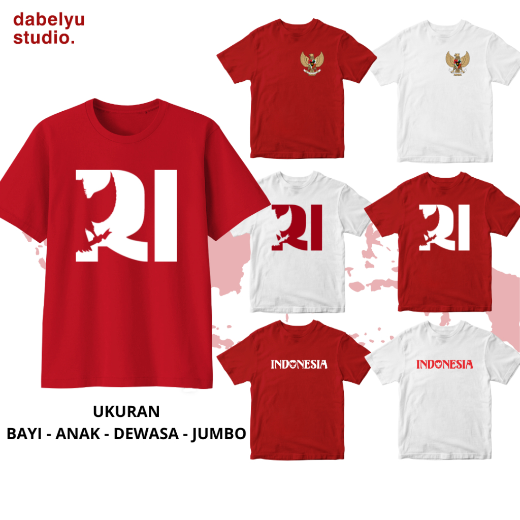 Kaos Agustusan Merah Putih 2025 Baju Kemerdekaan Indonesia Anak Dewasa Jumbo