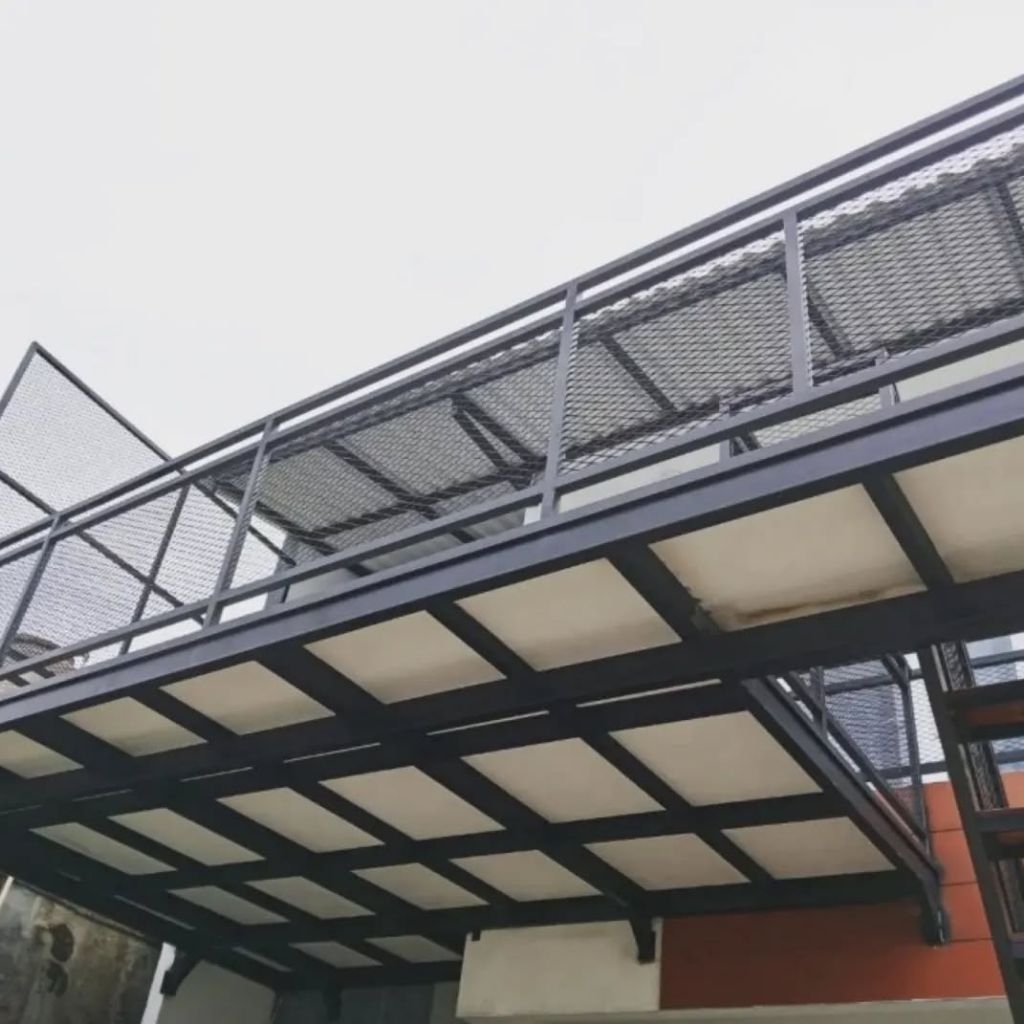 mezanine lantai GRC model outdoor rangka hollow galvanis minimalis