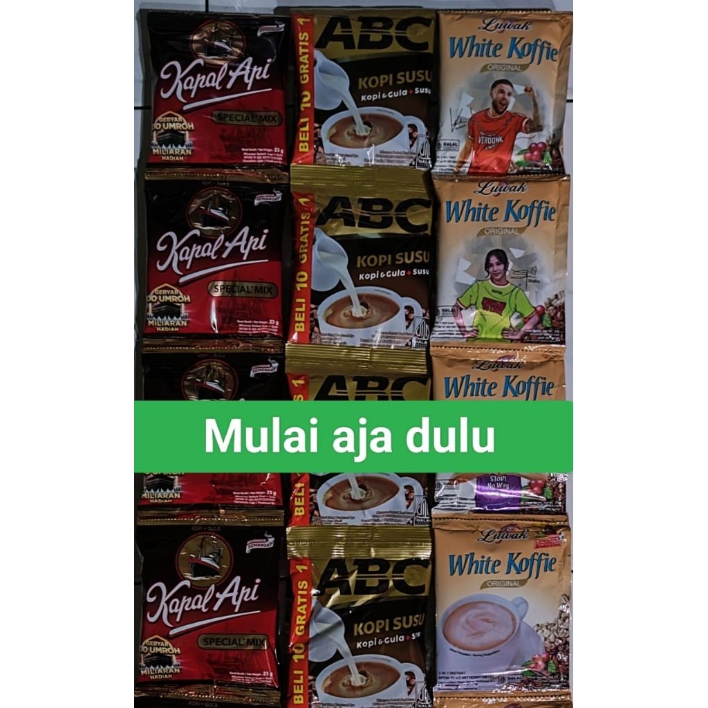 

Paket bundling Perkopian Murah Meriah (Milo, Good day freeze, Luwak White Koffe Original, Good day Cappucino, Abc mantap)
