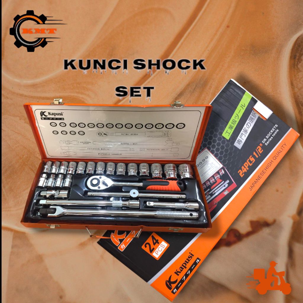 Kapusi Kunci Shock Set 24PCS/Set Kunci Lengkap/ Mata Shock Impact//Mata Kunci Shock/Mata Impact K-97