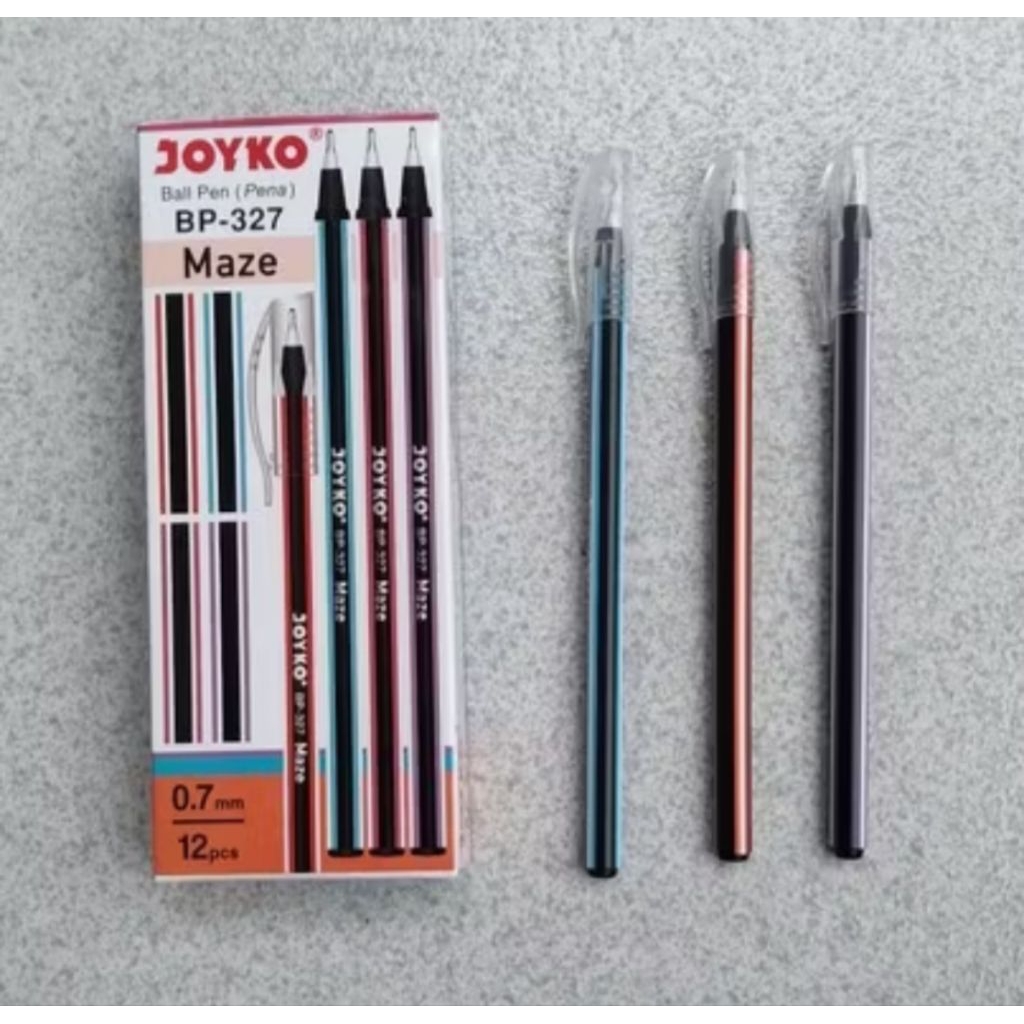 

(LUSIN) PENA / PULPEN MURAH JOYKO MAZE BP-327 0,7MM HITAM (MIN. ORDER 12 LUSIN)