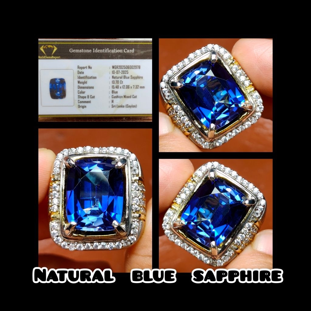 NATURAL CINCIN BATU PERMATA BLUE SAPPHIRE SRILANKA SIZE JUMBO HQ