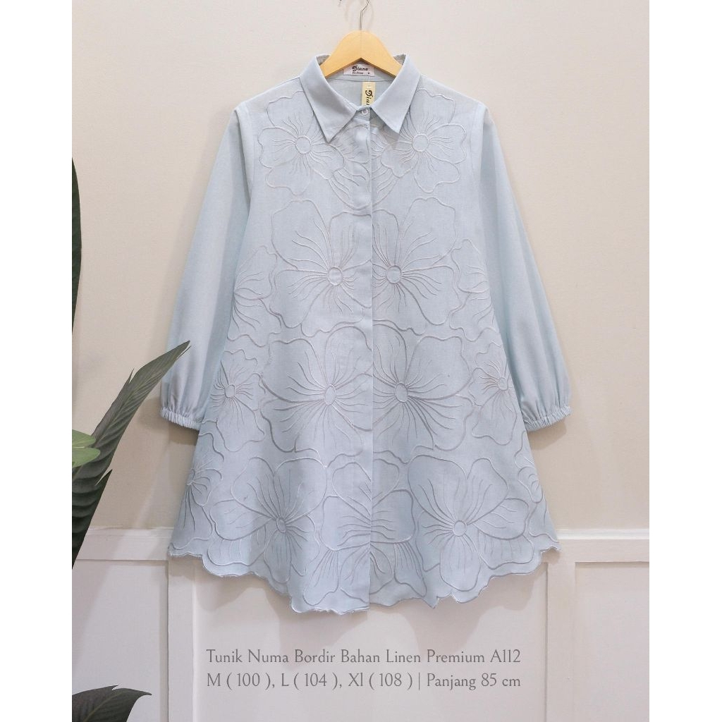 Tunik Numa Linen Bordir Premium | Tunik Linen Import | Tunik Mewah | Tunik Premium