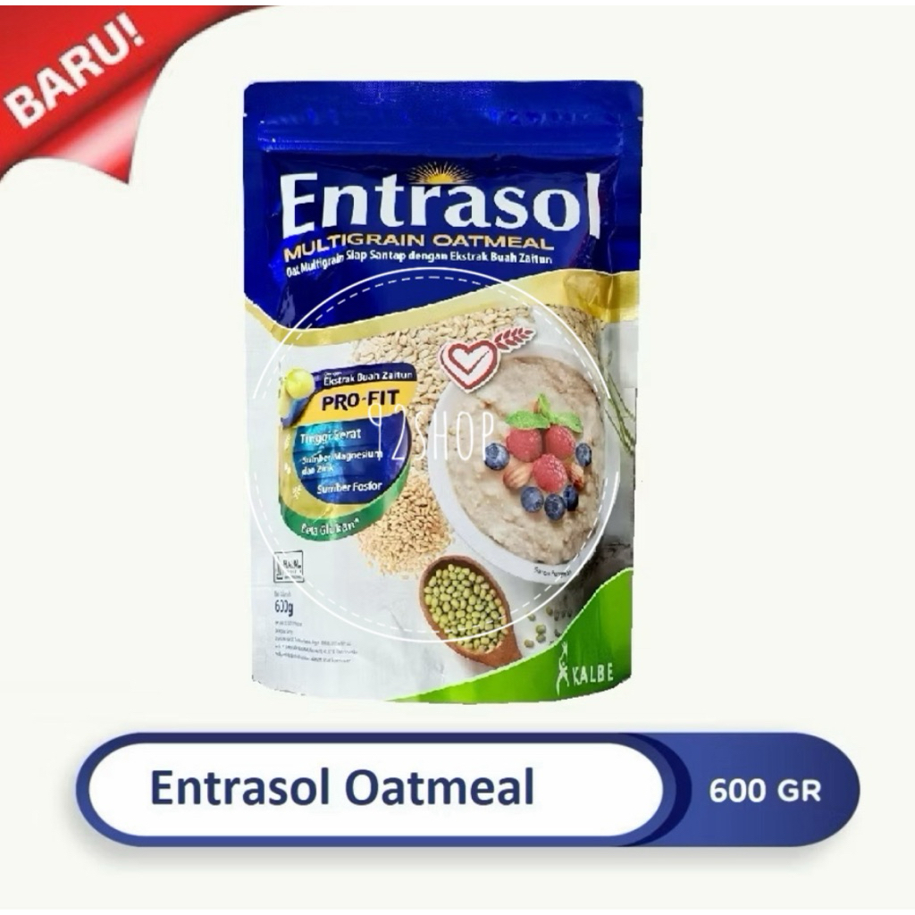

Entrasol multigrain oatmeal dengan ekstrak buah zaitun dengan kemasan ziplock | Entrasol oatmeal 600 GRAM | oatmeal instant