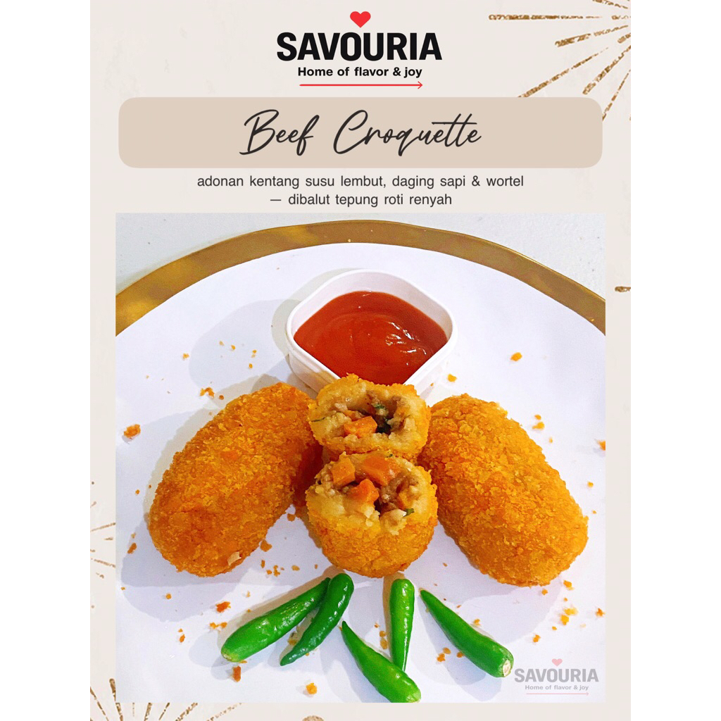 

BEEF CROQUETTE / Kroket Sapi / Kroket Daging / Kroket Kentang isi 5pcs