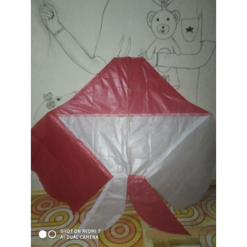 Layangan Cotek Blolong rangka bambu
