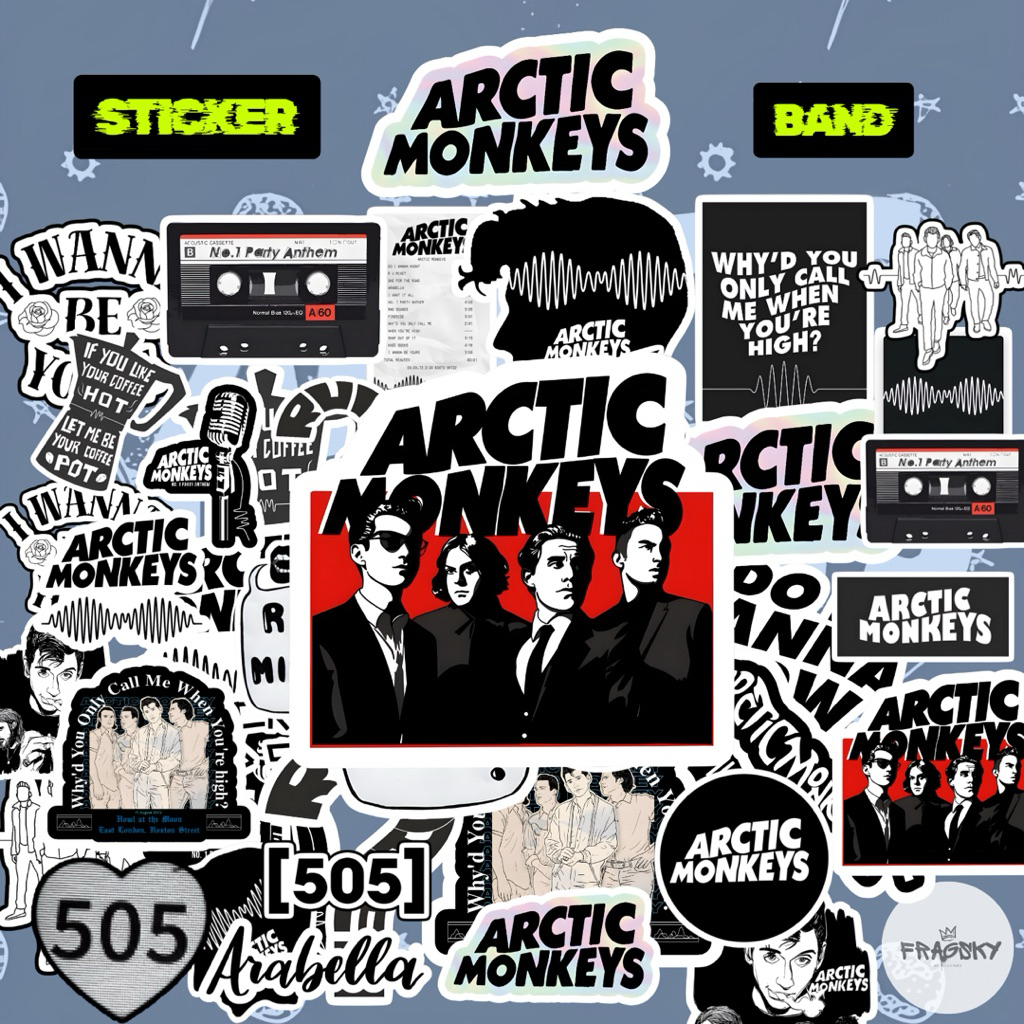 

Fragsky - 20&25 Pcs Sticker Spesial Series Arctic Monkeys Band Rock Artist Pack | Stiker Premium Laminasi Doff Kiss Cut Anti Air Anti Luntur | Stiker Aesthetic Skena Kalcer Estetik Dekorasi HP Laptop Helm Paper Stationery