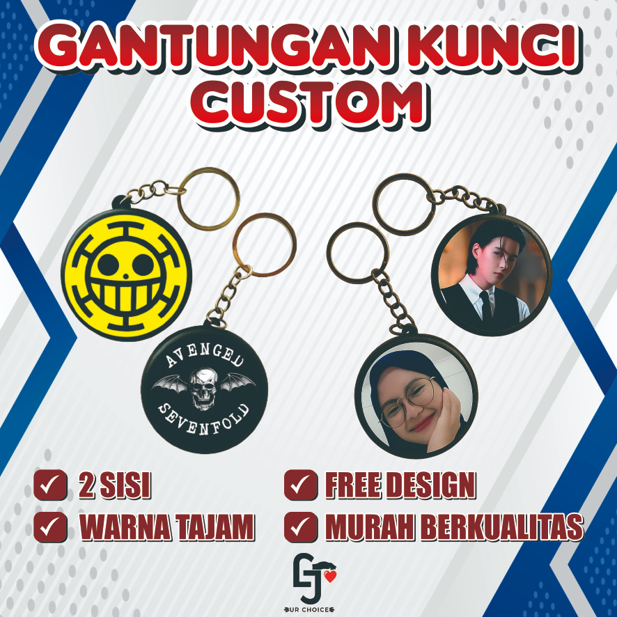 Gantungan Kunci Custom / GANTUNGAN KUNCI 2 SISI /GANCI BULAT CUSTOM