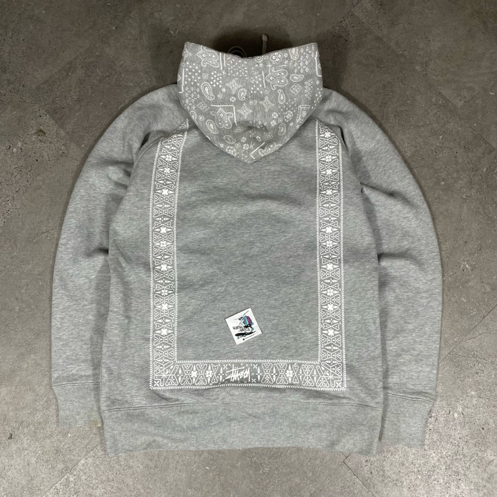 Vintage Stussy Paisley Print Zip Up Hoodie second original