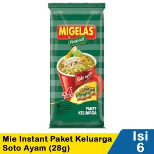 

Migelas Mie Instant Paket Keluarga Soto Ayam 6X28G