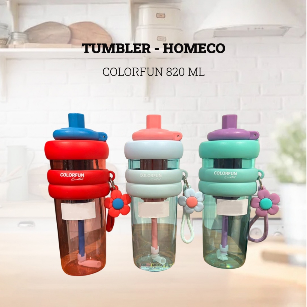 Botol minum plastik tumbler colorfun 820 ml