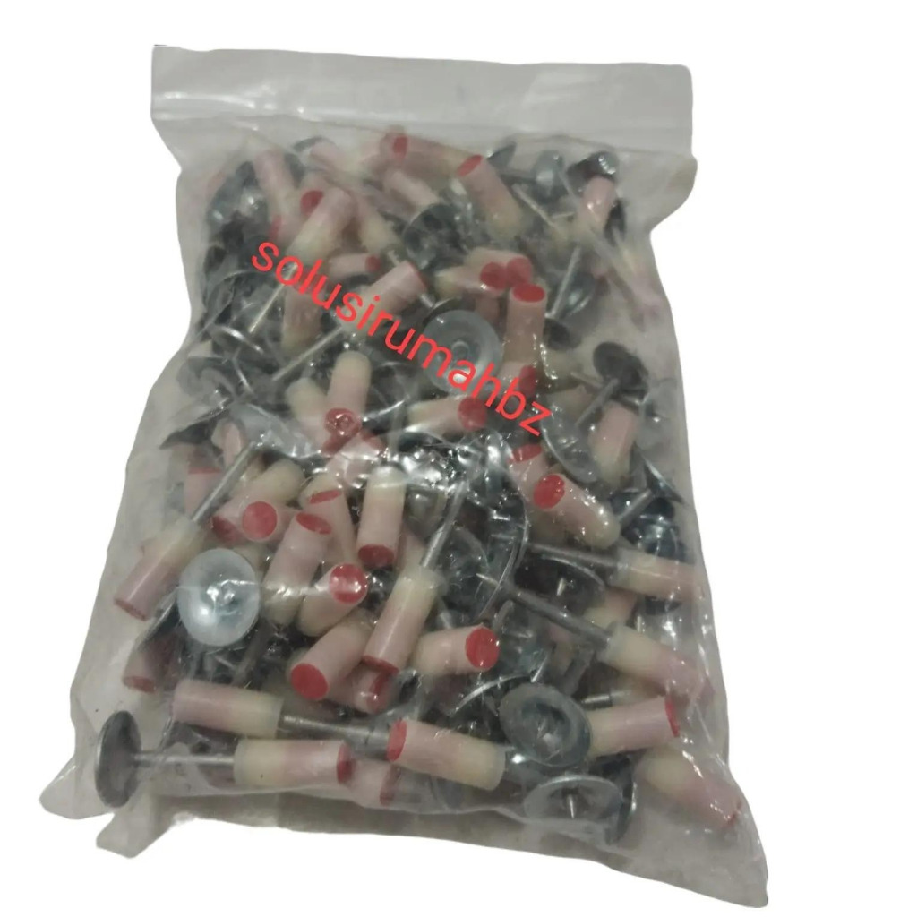 per 100pcs isi Ulang Paku Tembak Beton Stampset Paku Washer Paku Refil Ramset Boset 7.3mm 100 PCS