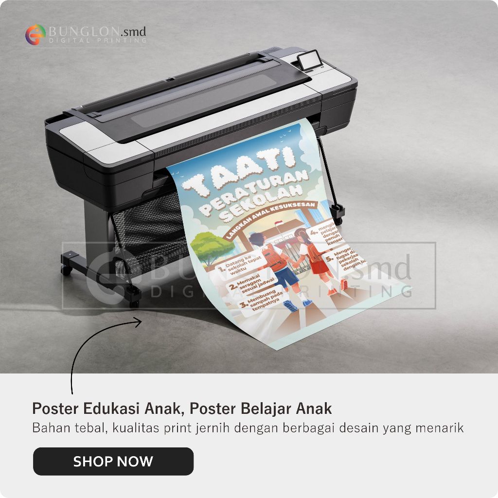 

Poster Taati Peraturan Sekolah Model Biru Putih