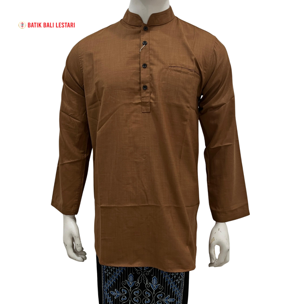 Batik Bali Lestari Koko Pakistan Lengan Panjang Coklat (KKC)