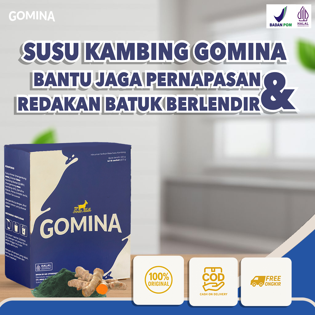 

Gomina Susu Kambing Etawa - Bantu Atasi Sesak Nafas & Asam Lambung - 100% Asli