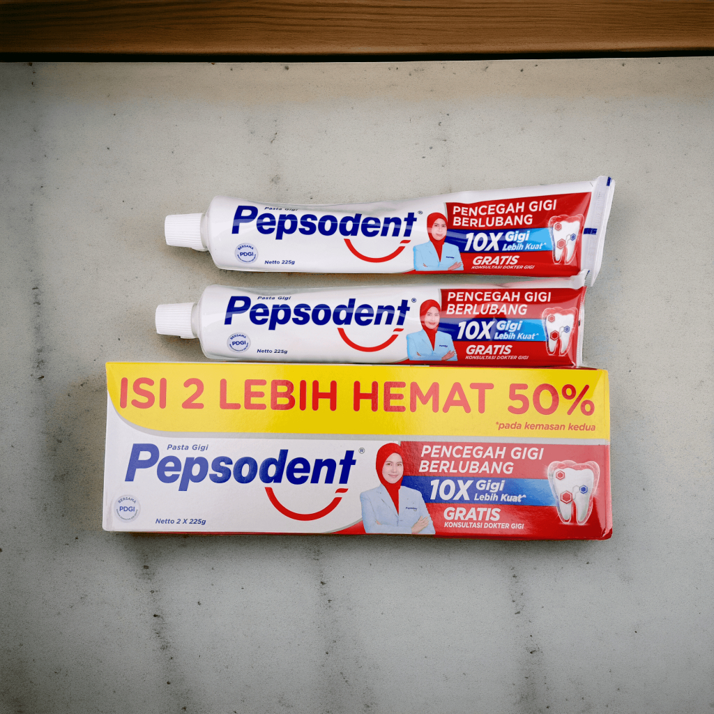 PEPSODENT 225 GR ISI 2 LEBIH HEMAT / PEPSODENT JUMBO 225 ISI 2